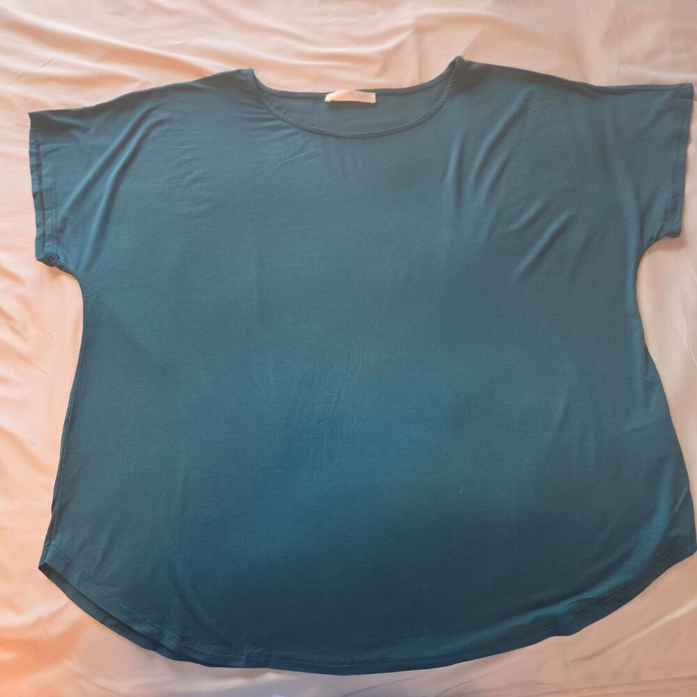 Sivana Shirt Womens L Blue Bamboo Luxe Scoop Neck Cap Sleeve Jersey Tunic Tee